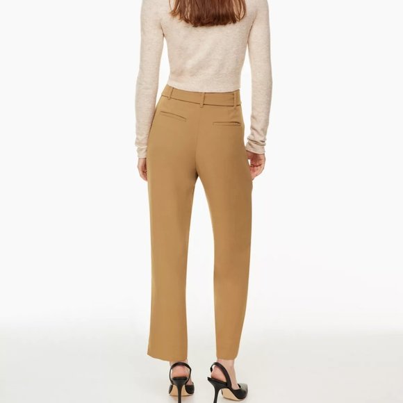Aritzia Tan High-Waisted Trousers - Picture 4 of 7